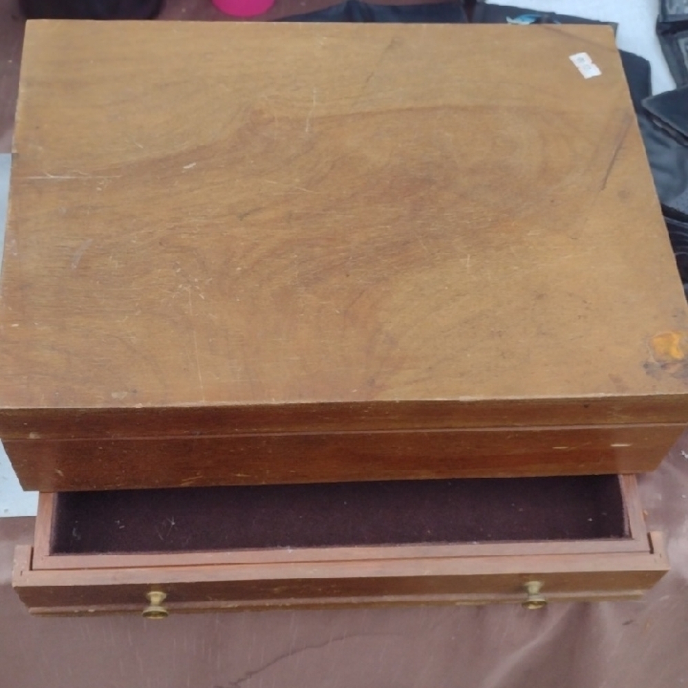 Wooden Jewelry Box with Drawer